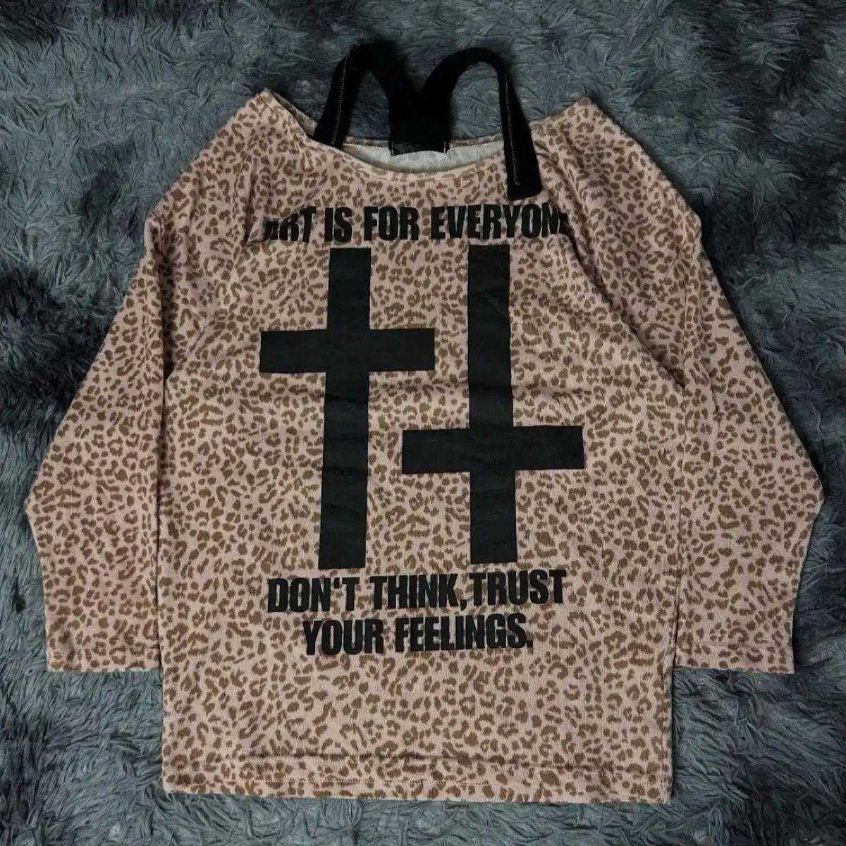 スカイブルゾン ヴィンテージ ピンク ヒョウ柄 レオパード 姫ギャル オフショルダー トップス Babymetalclub シュシュ さくらんぼ