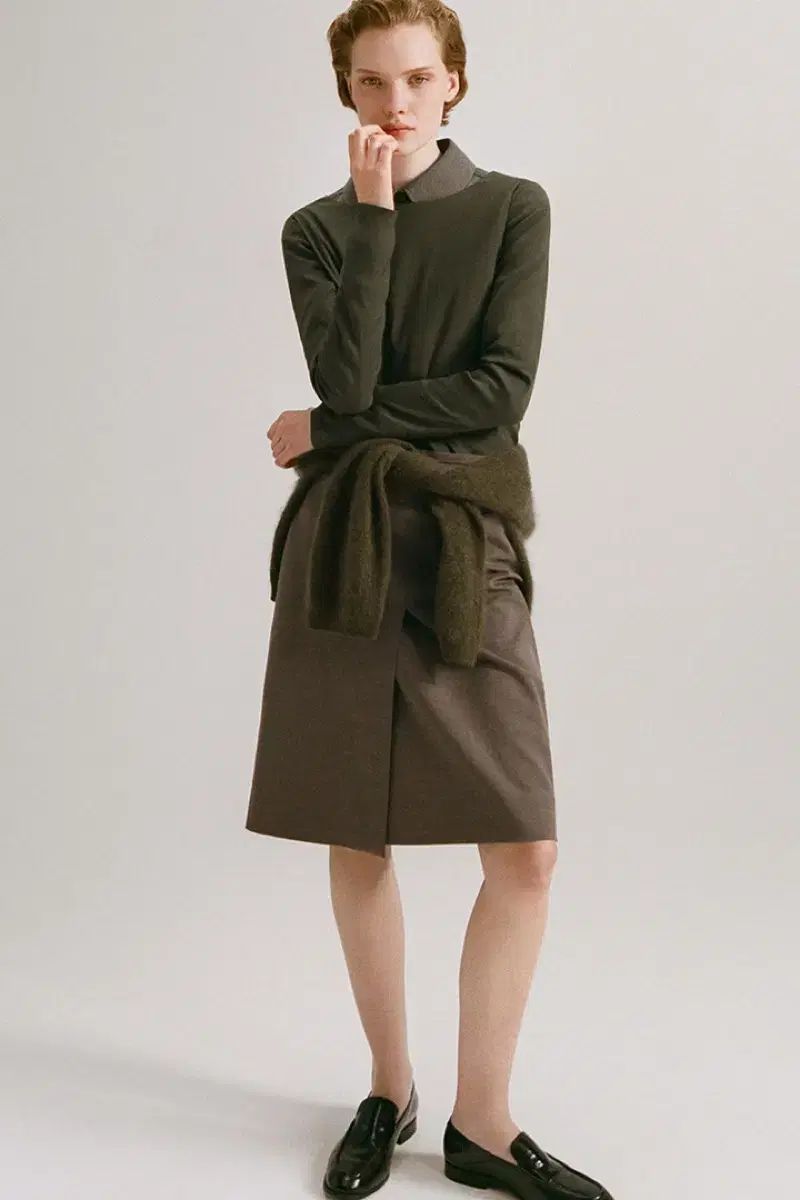 COS ウール ミディスカート 34