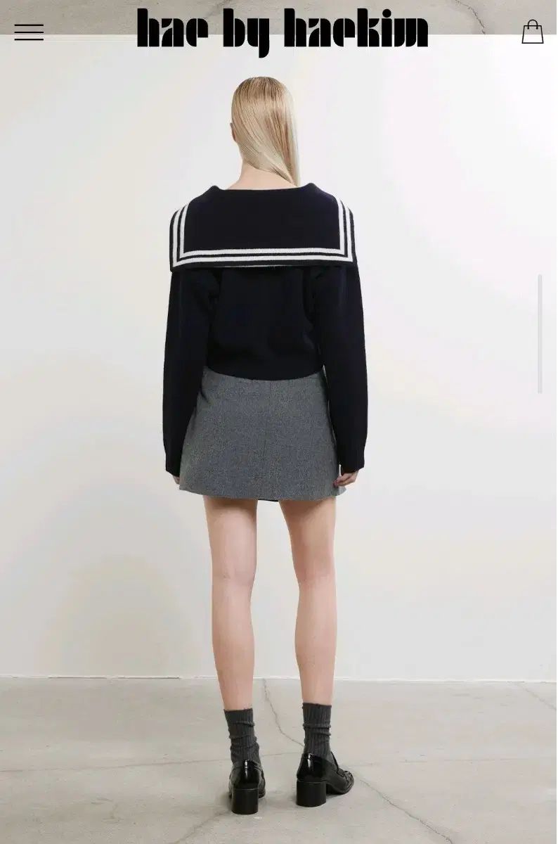 M 迷バイ理解キム ウール カシミア セーラー カラ カーディガン