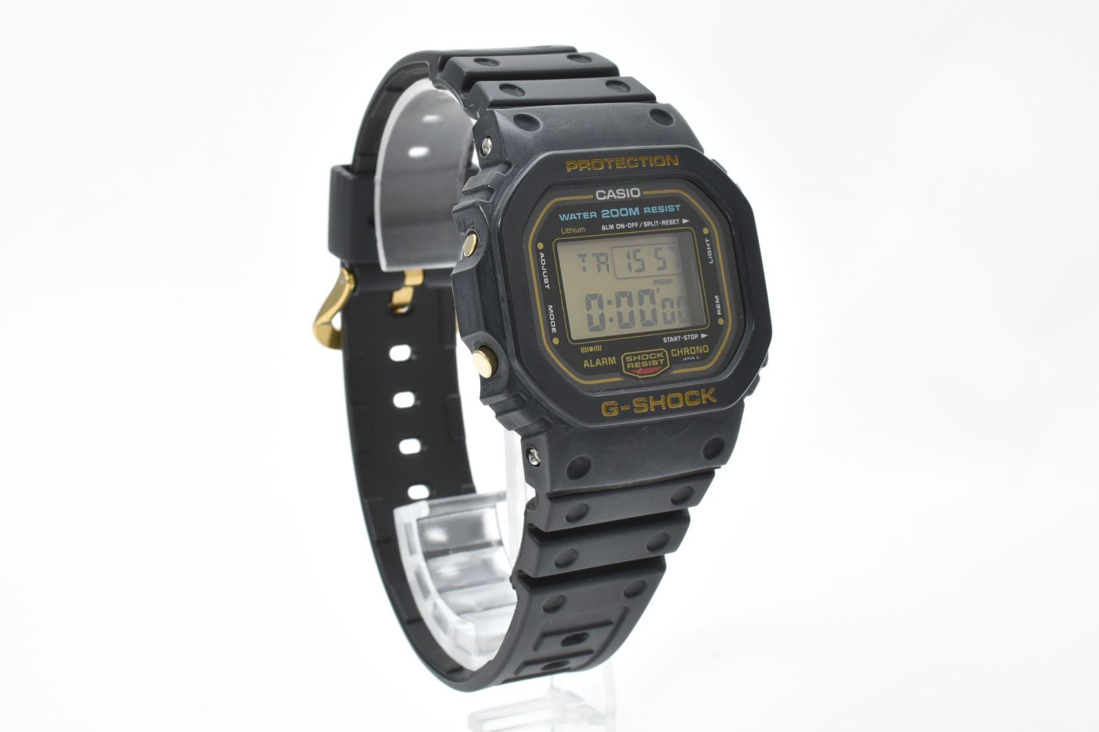  カシオ G SHOCK DW 5600 C 9 V 901 ゴールド液晶 グリーン豆球 腕時計(デジタル) 時計