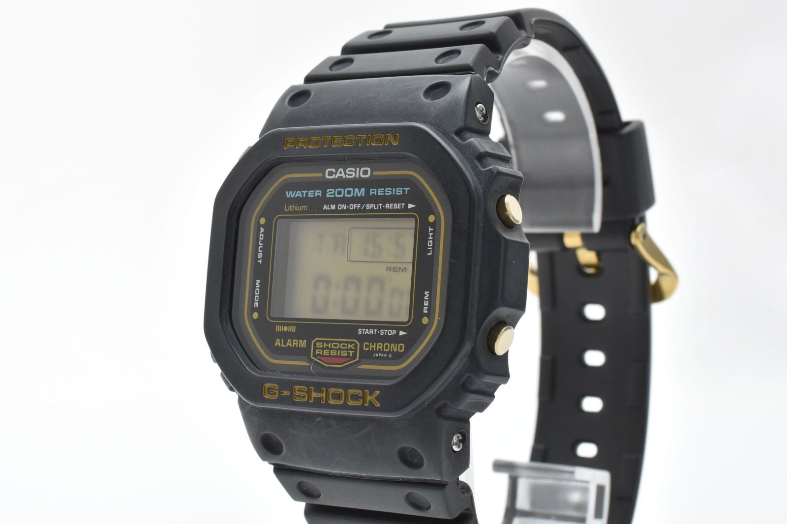 カシオ G SHOCK DW 5600 C 9 V 901 ゴールド液晶 グリーン豆球