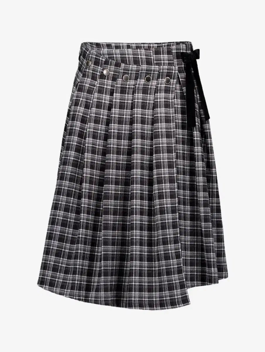 セットアップエクス CHECK ラップ スカート ブラック