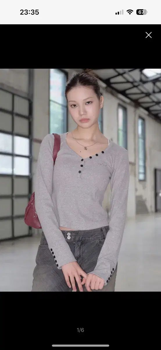 アズオン EASY BUTTON LONG TEE | GRAY
