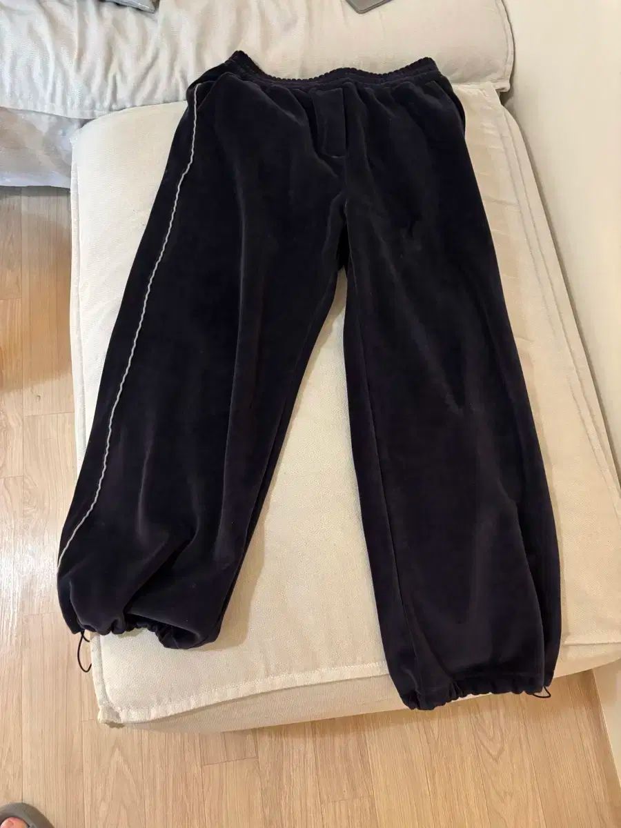 AMOMENTO ベルベット LINE トラック パンツ L