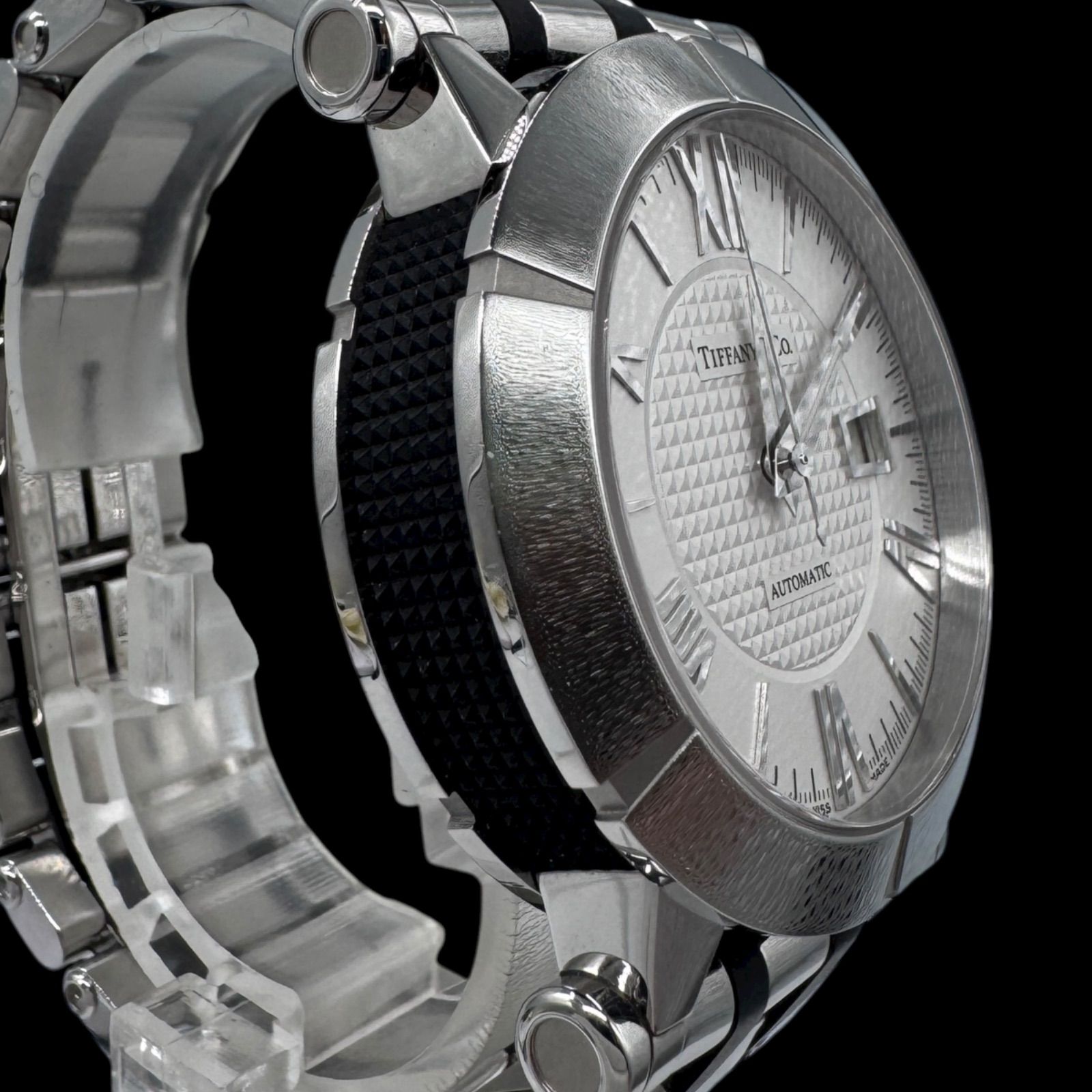  稼働 TIFFANY-Co ティファニー メンズ 腕時計 アトラス ジェント デイト Z 1000 AT 自動巻き SS ホワイト文字盤 自動巻き時計 腕時計(アナログ)