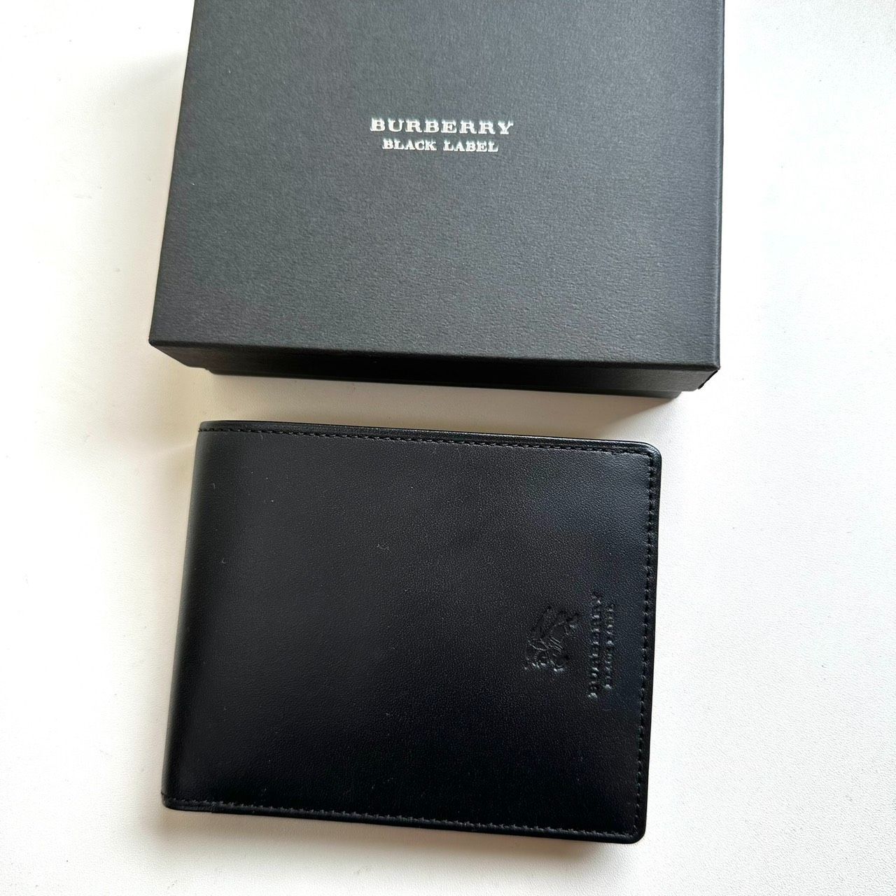 バーバリーブラックレーベル BURBERRY BLACK LABEL 二つ折り財布 ブラック