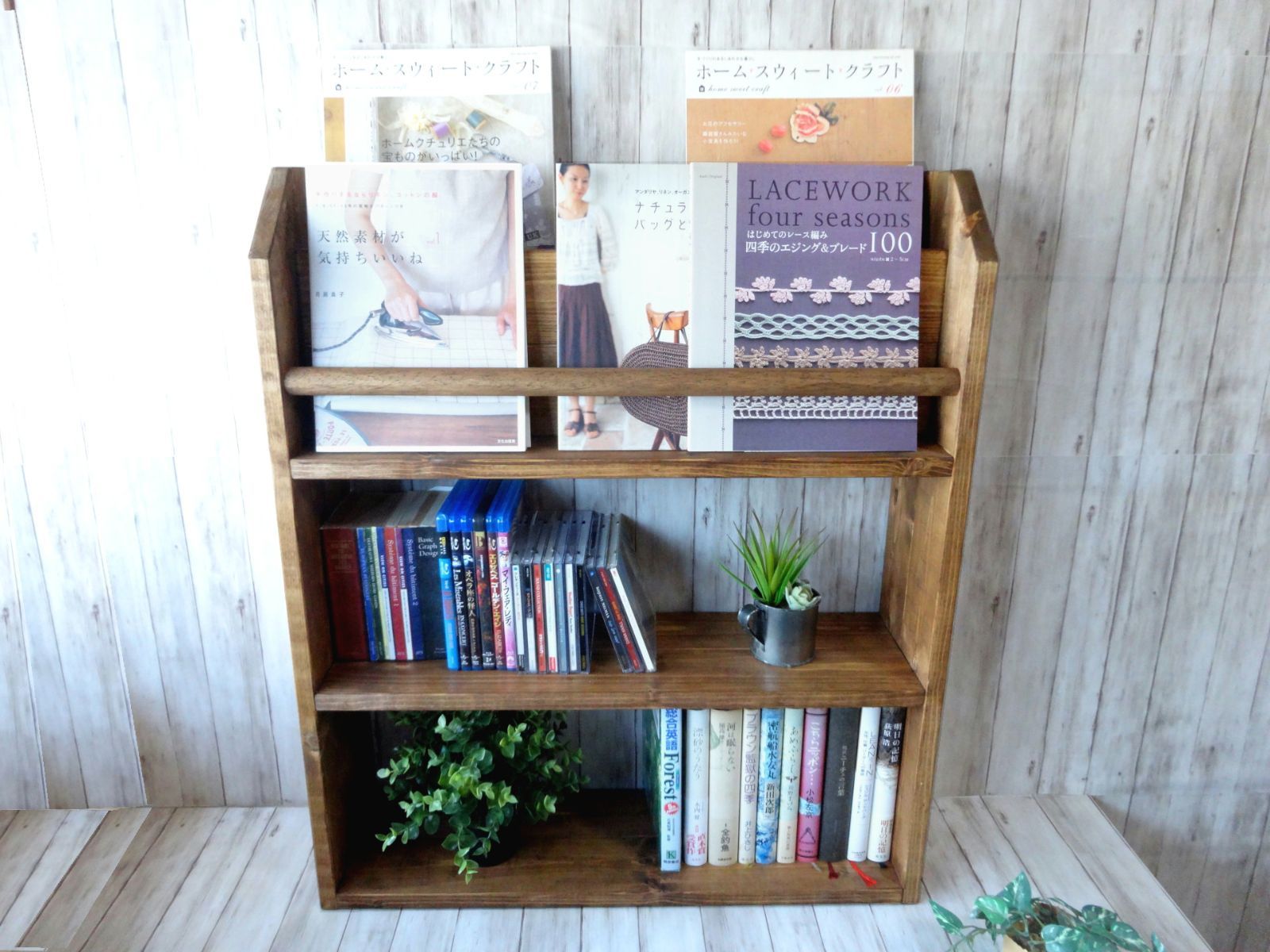 ハンドメイド オールインワンラック ワイドタイプ チーク色