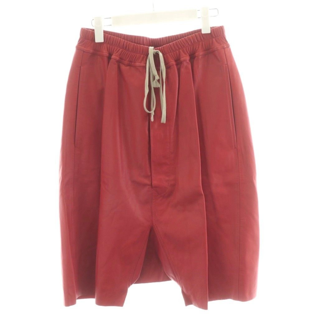 リックオウエンス Rick Owens 24SS Rick s Pod Short ショートパンツ ハーフパンツ イージー レザー 48 赤 レッド RU01D3384-LLP AN49 AA