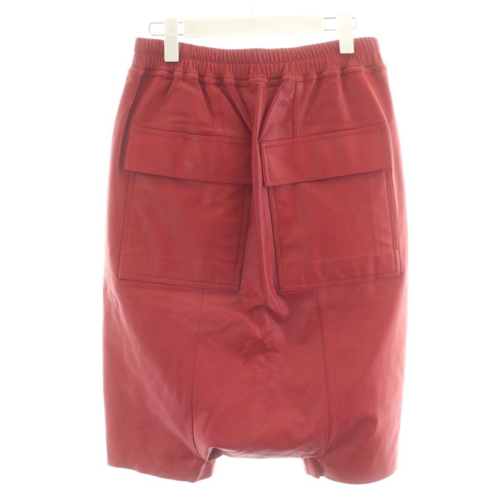 リックオウエンス Rick Owens 24 SS s Pod Short ショートパンツ ハーフパンツ イージー レザー 48 赤 レッド -LLP |AN 49 AA