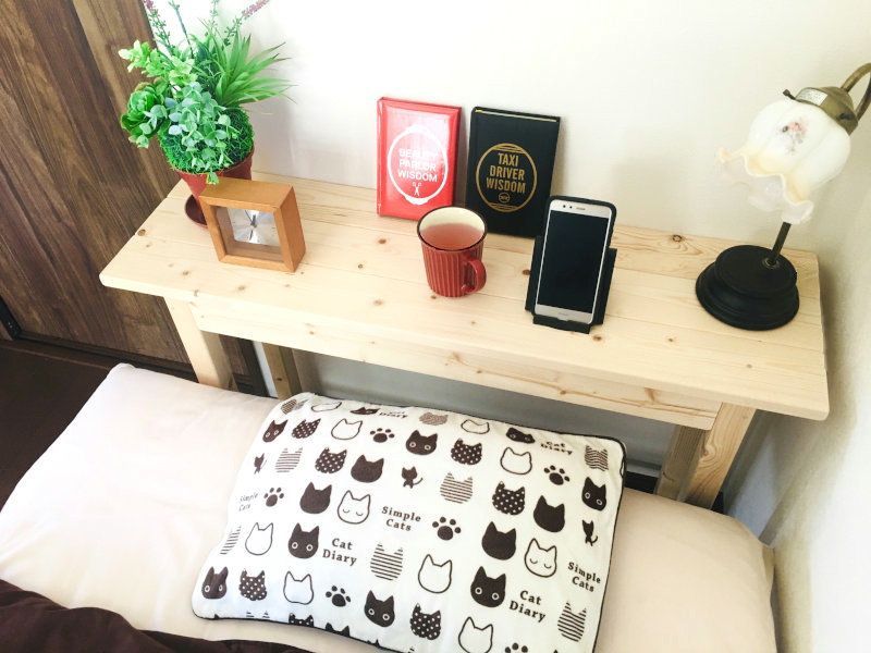 ハンドメイド ナイトテーブル ナチュラル