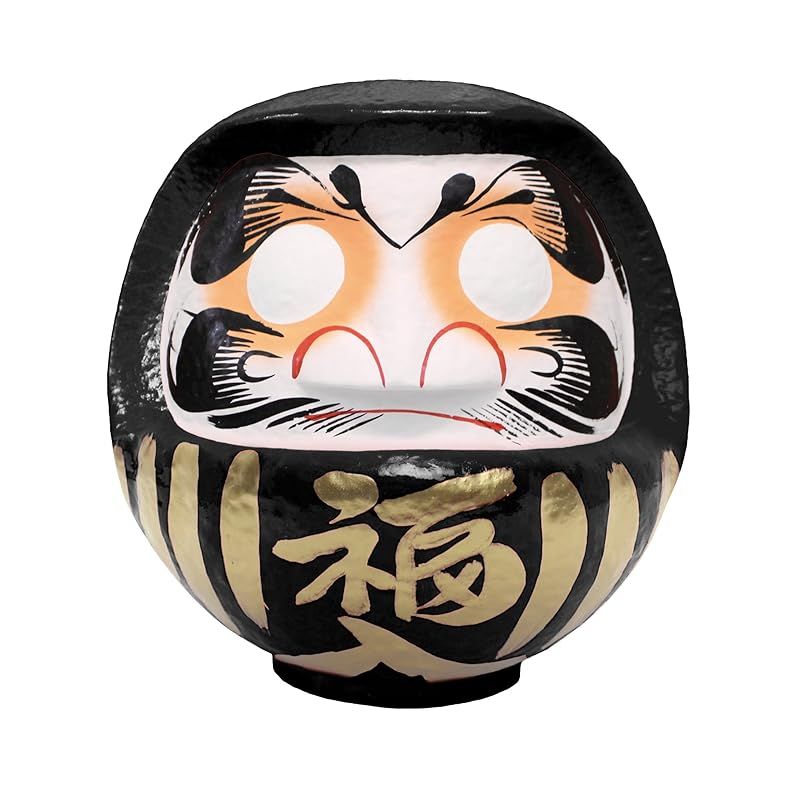 高崎だるま 黒 14号 40x37x43cm 家内安全 家運隆盛 HKDM-14-BK-3