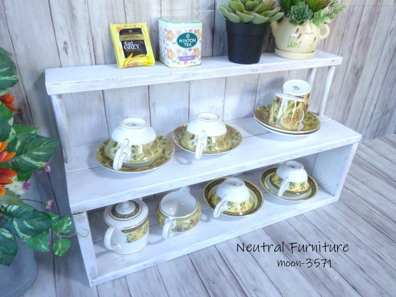 ハンドメイド ミニコーヒーボード ロングサイズ シャビーホワイト