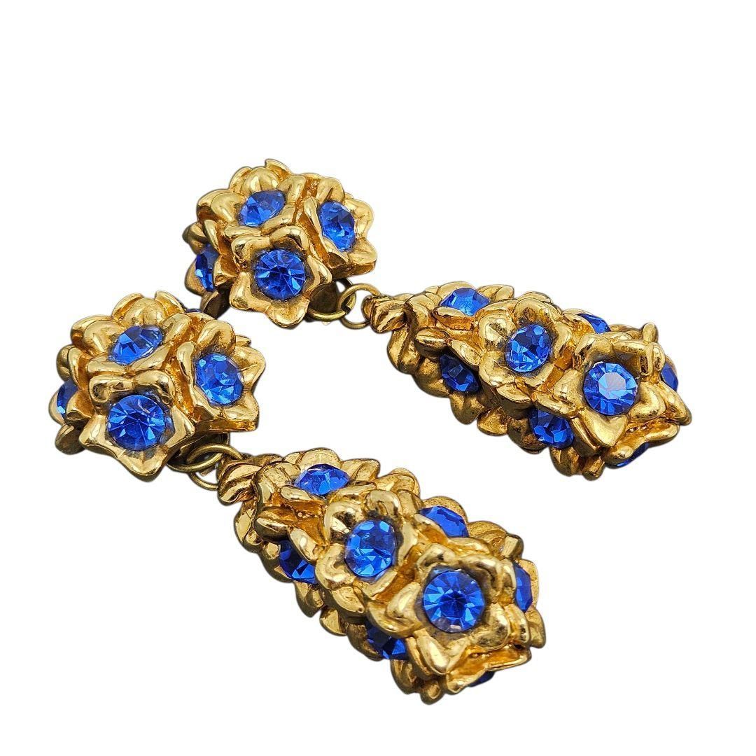 ALEXIS LAHELLEC イヤリング 80s ヴィンテージ ブルーストーン