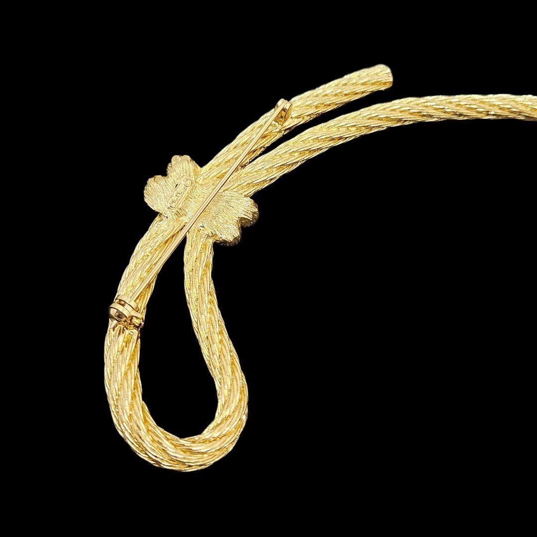 Christian Dior ブローチ ロープ ノット ゴールド 極美品】Christian Dior ブローチ ロープ ノット 大 ゴールド