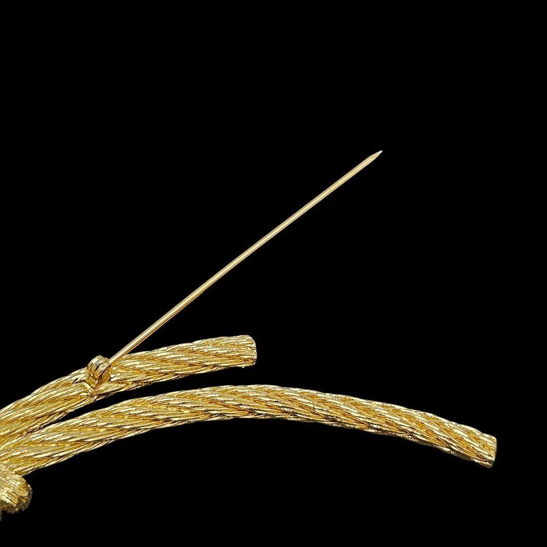 極美品】Christian Dior ブローチ ロープ ノット 大 ゴールド