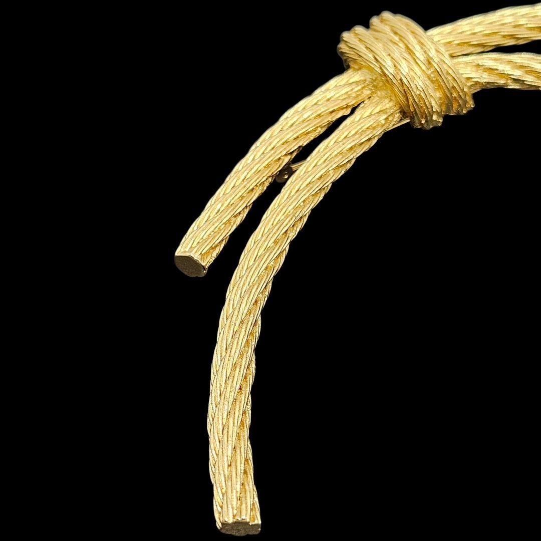 Christian Dior ブローチ ロープ ノット ゴールド 極美品】Christian Dior ブローチ ロープ ノット 大 ゴールド 極美品