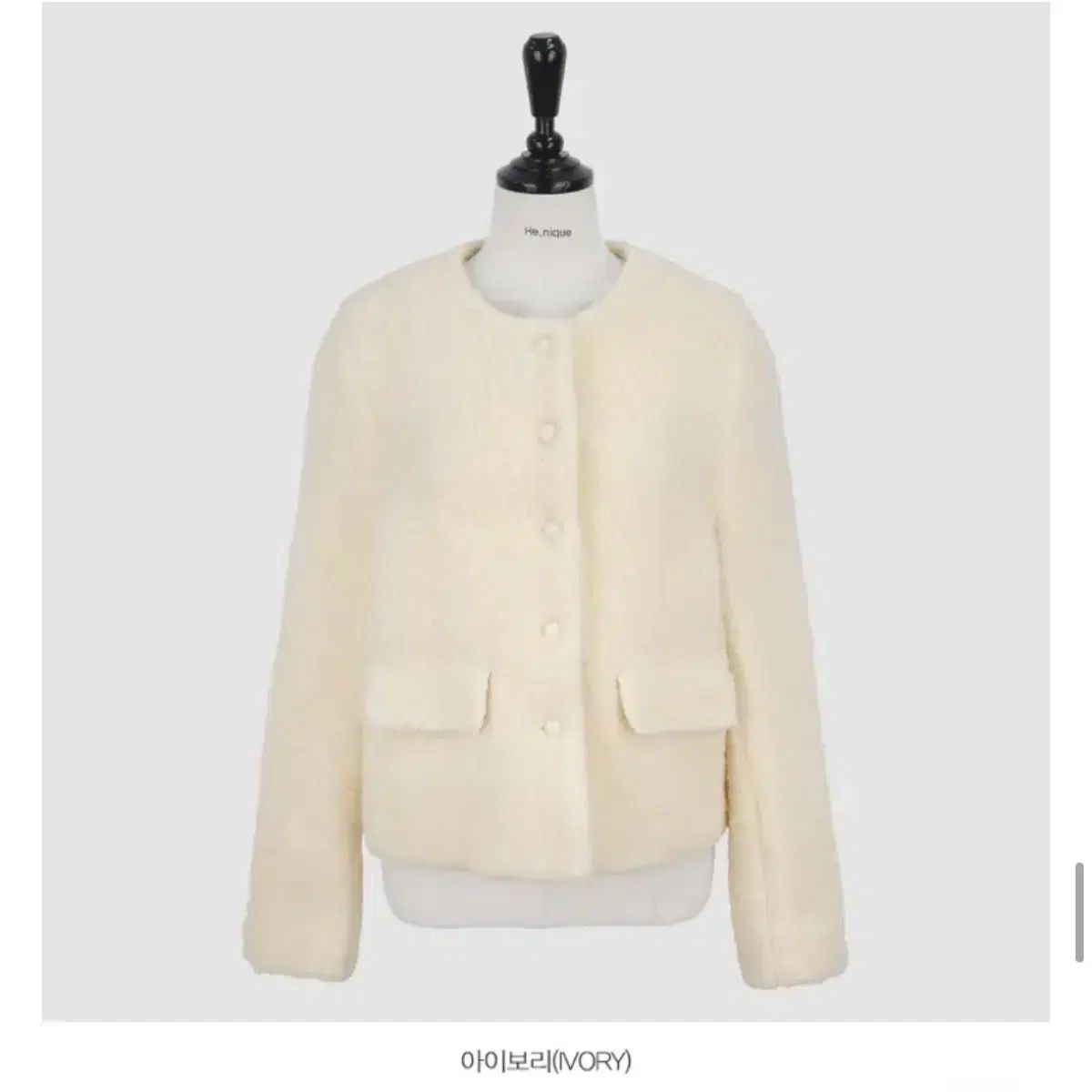シープスキン ファー ボア ウール50% ジャケット 冬 ジャケット アイボリー