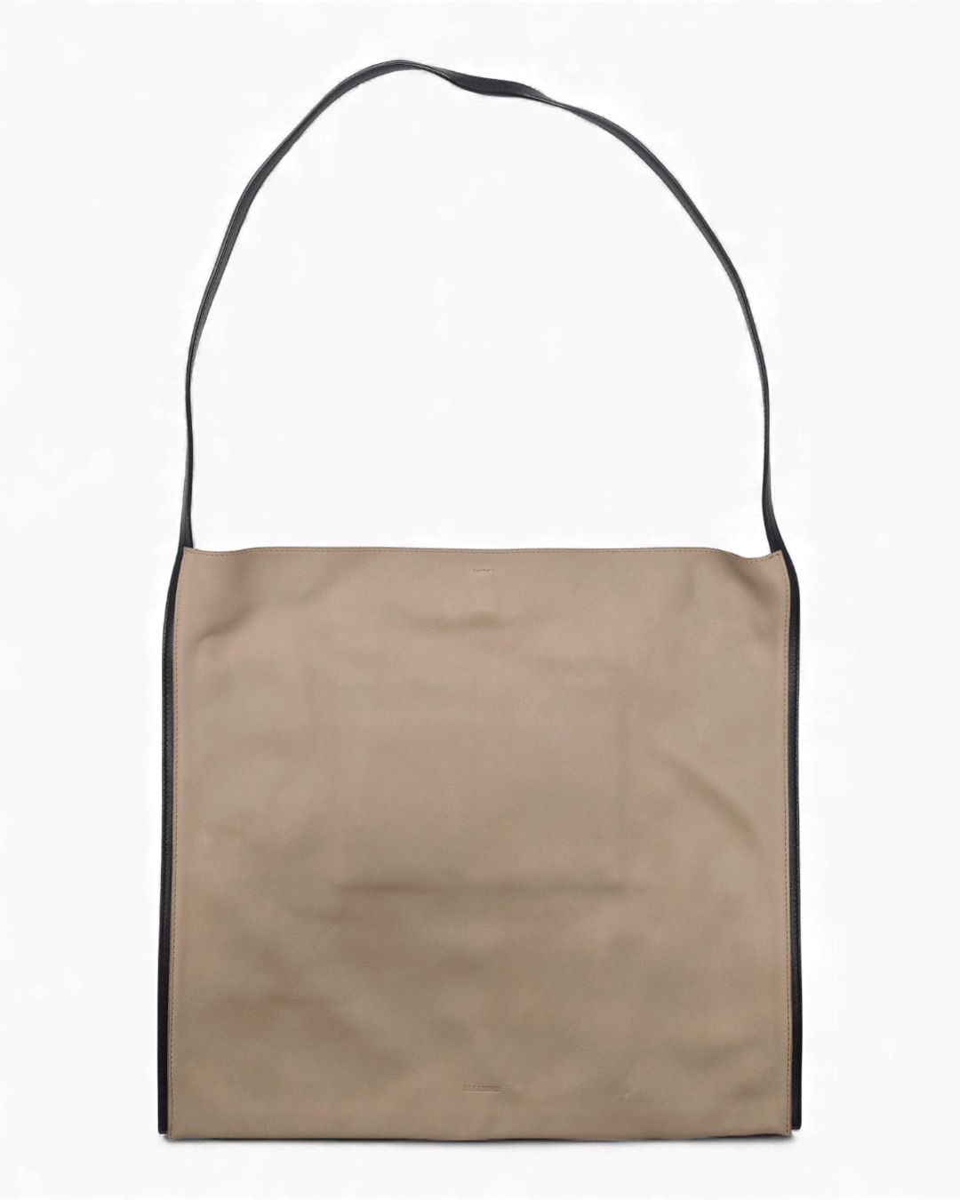 JIL SANDER ジルサンダー Border Leather Tote Bag レザー トート バッグ ベージュ系 かばん