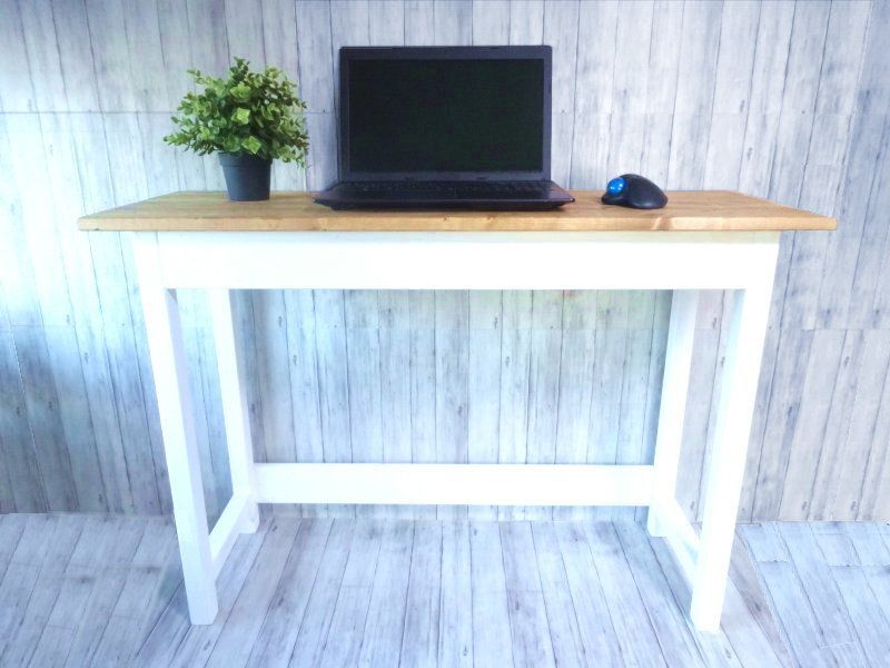 ハンドメイド ワークデスク チーク色×ホワイト