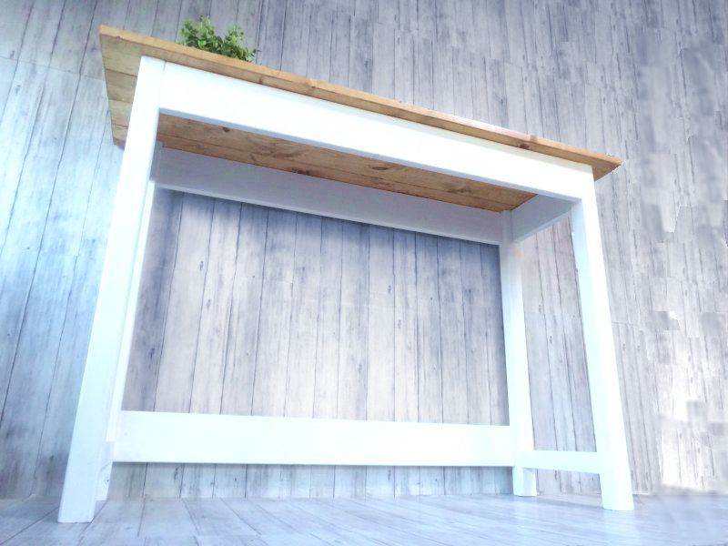 ワークデスク チーク色×ホワイト