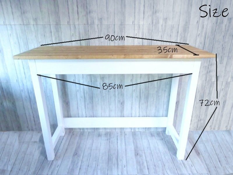 ワークデスク チーク色×ホワイト