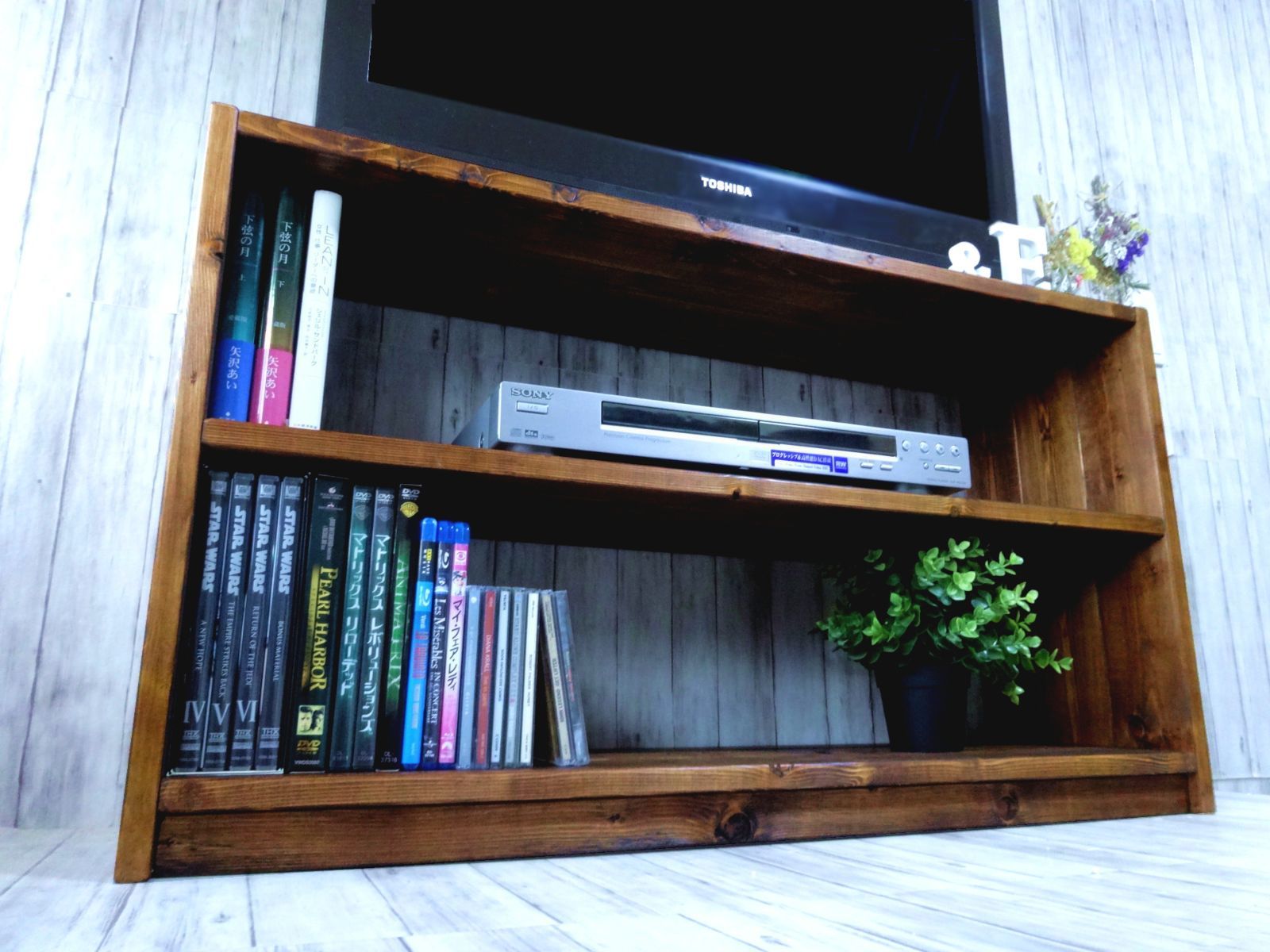  ハンドメイド TVボード ダークチーク色 テーブル 机 家具