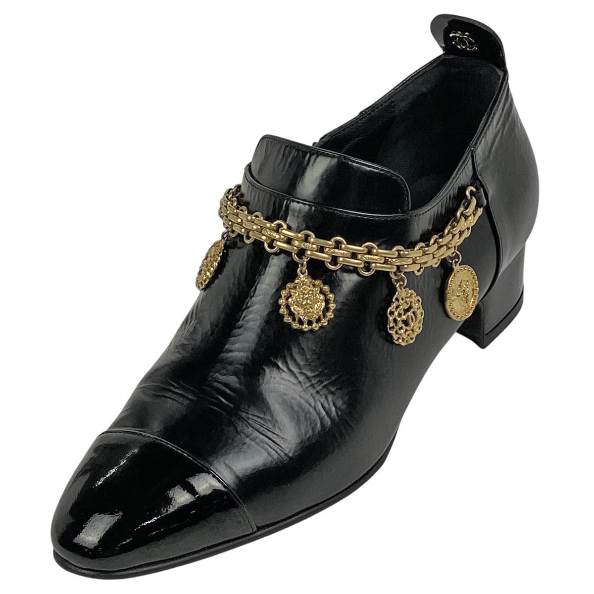 シャネル CHANEL ココマーク パンプス ライオン チャーム 靴 パンプス レザー ブラック レディース
