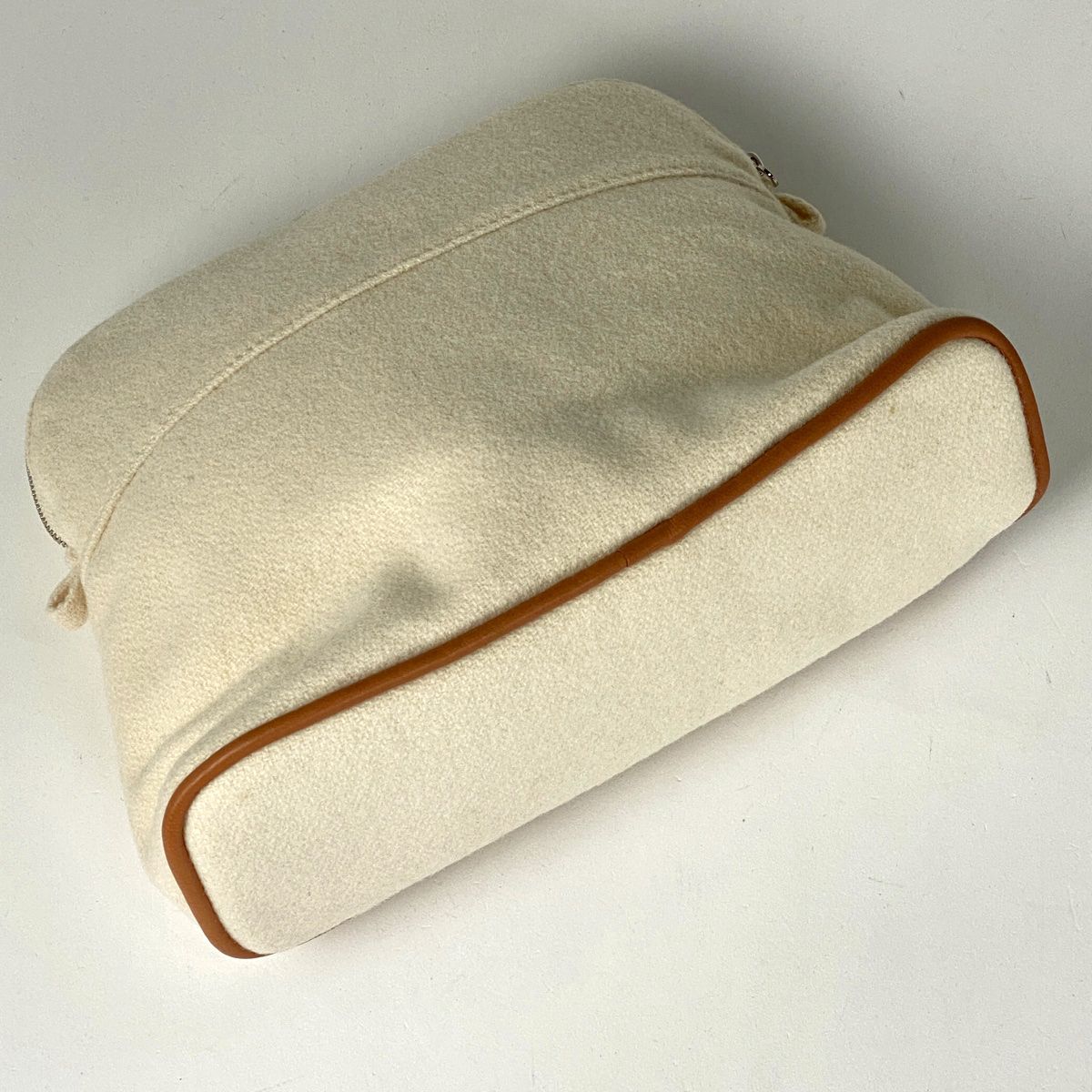 エルメス HERMES ボリード ポーチ MM メイクポーチ 小物入れ Hロゴ 化粧ポーチ ファブリック クリーム ブラウン レディース