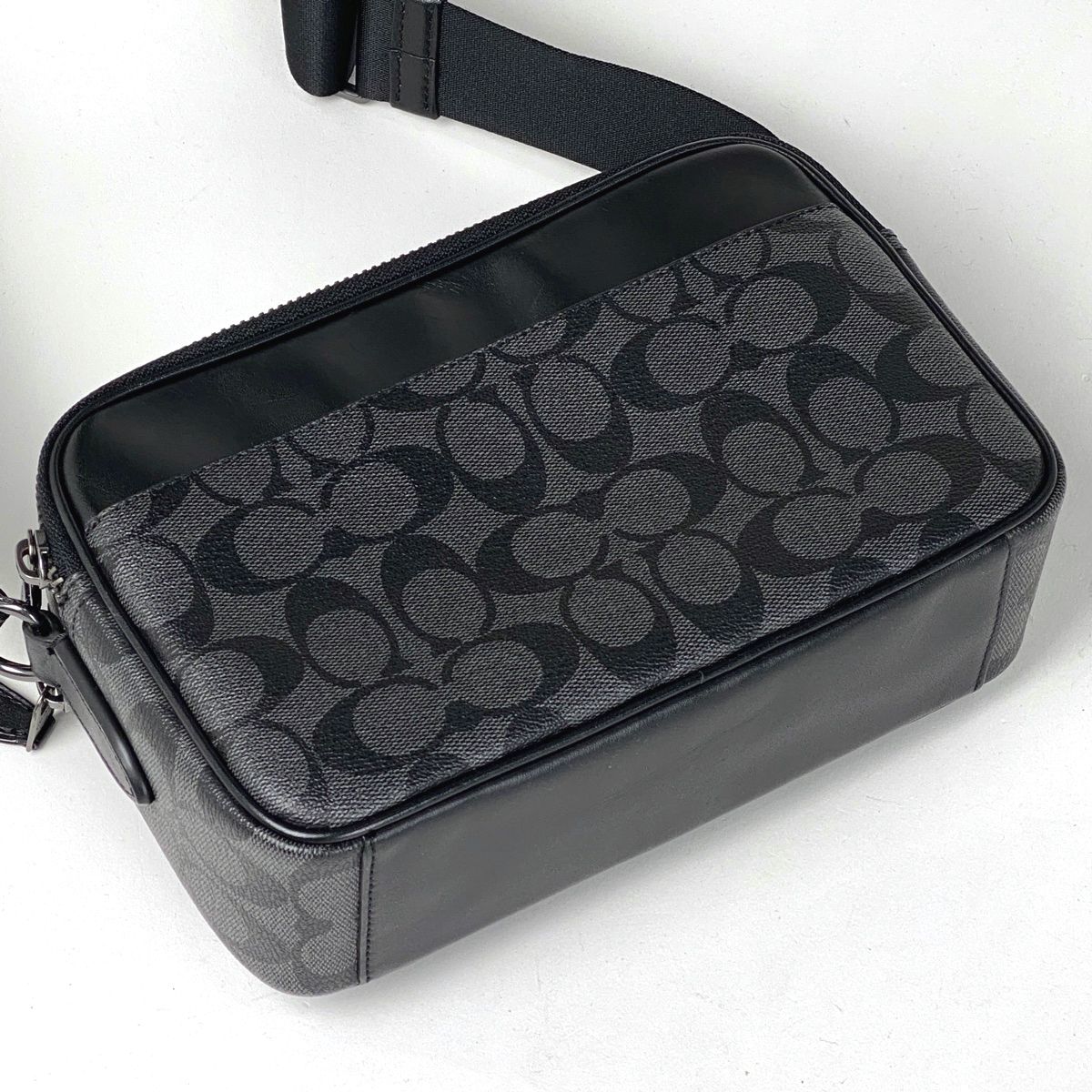 コーチ COACH シグネチャー ショルダーバッグ 斜め掛け ショルダーバッグ コーティングキャンバス ブラック C4149 メンズ