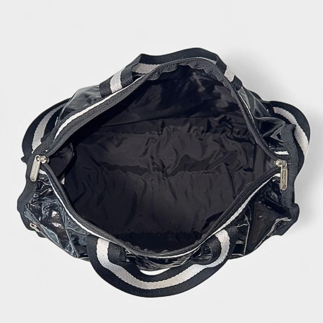 希少】LeSportsac レスポートサック ラメ 光沢 エナメル ボストン 2way