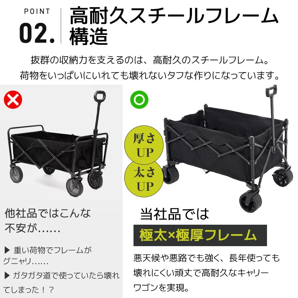 キャリーワゴン アウトドアワゴン 後ろ開け 折りたたみ コンパクト