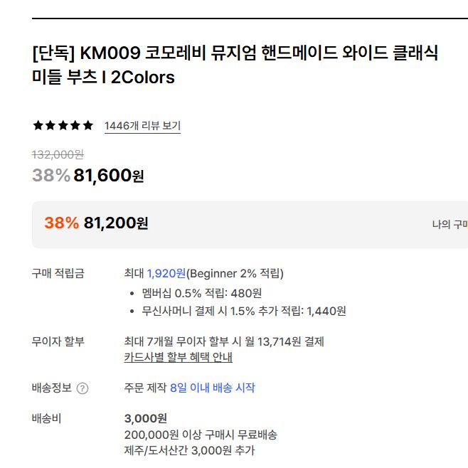 木漏れ日 MUSEUM ハンドメイド ワイド Classic ミドル ブーツ 250