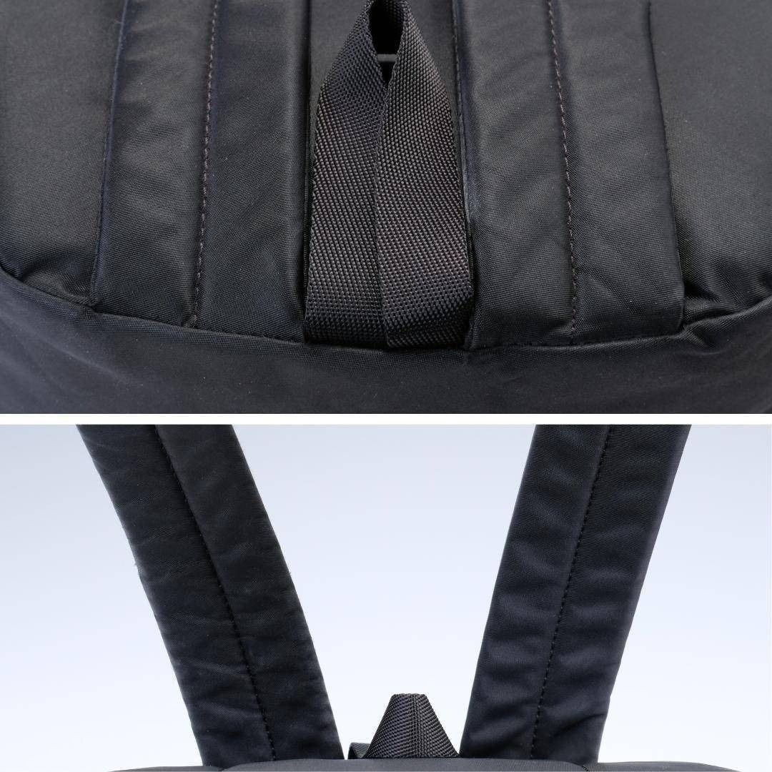 現行品 良好 agnes b. アニエスベー リュックサック ナイロン 大容量 黒 シルバーロゴ バックパック デイパック DECORATOM_COM_BR