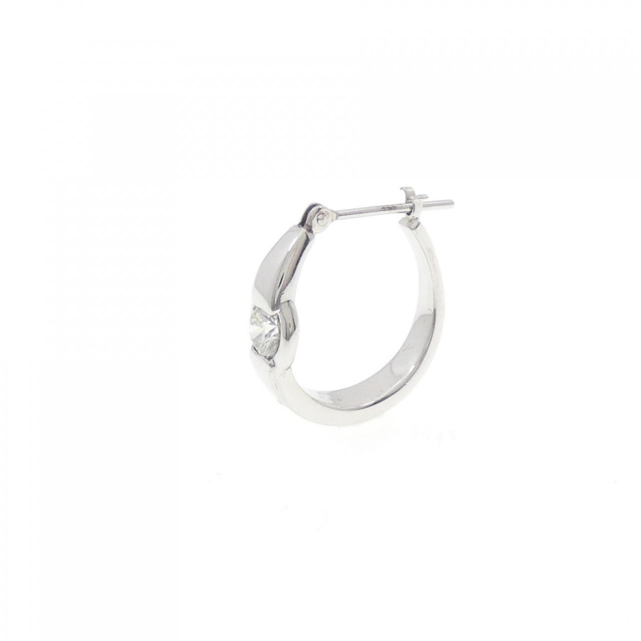 K18WG|K14WG ダイヤモンド ピアス 0.25CT 片耳