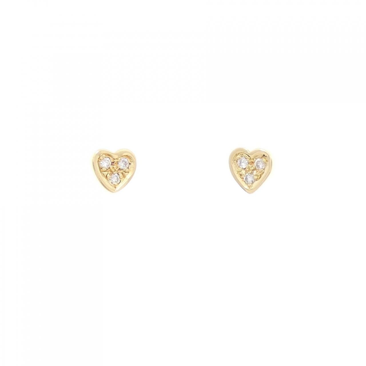 ペルリータ・ミキモト ハート ダイヤモンド ピアス 0.06CT