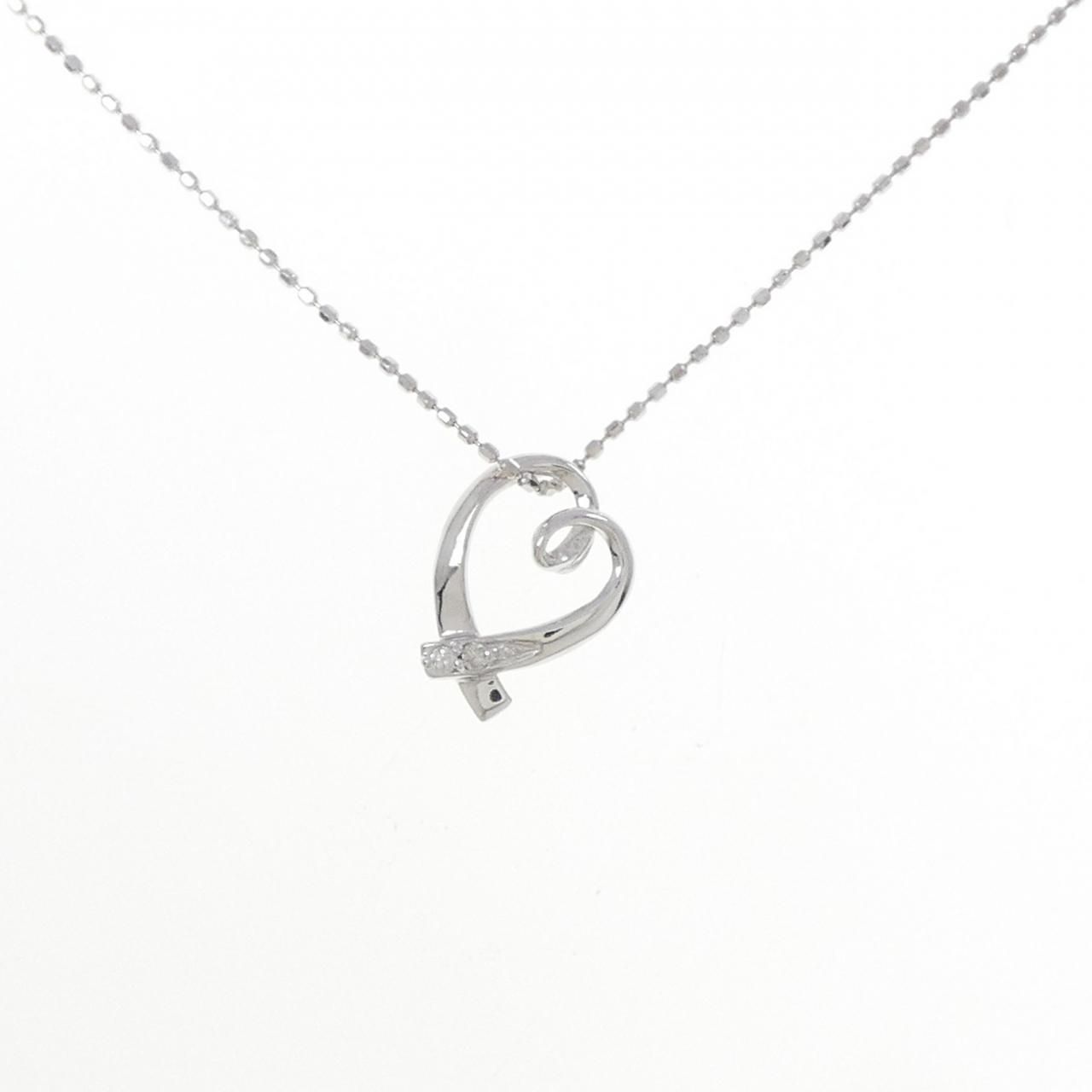 K10WG ハート ダイヤモンド ネックレス 0.02CT 【公式通販】