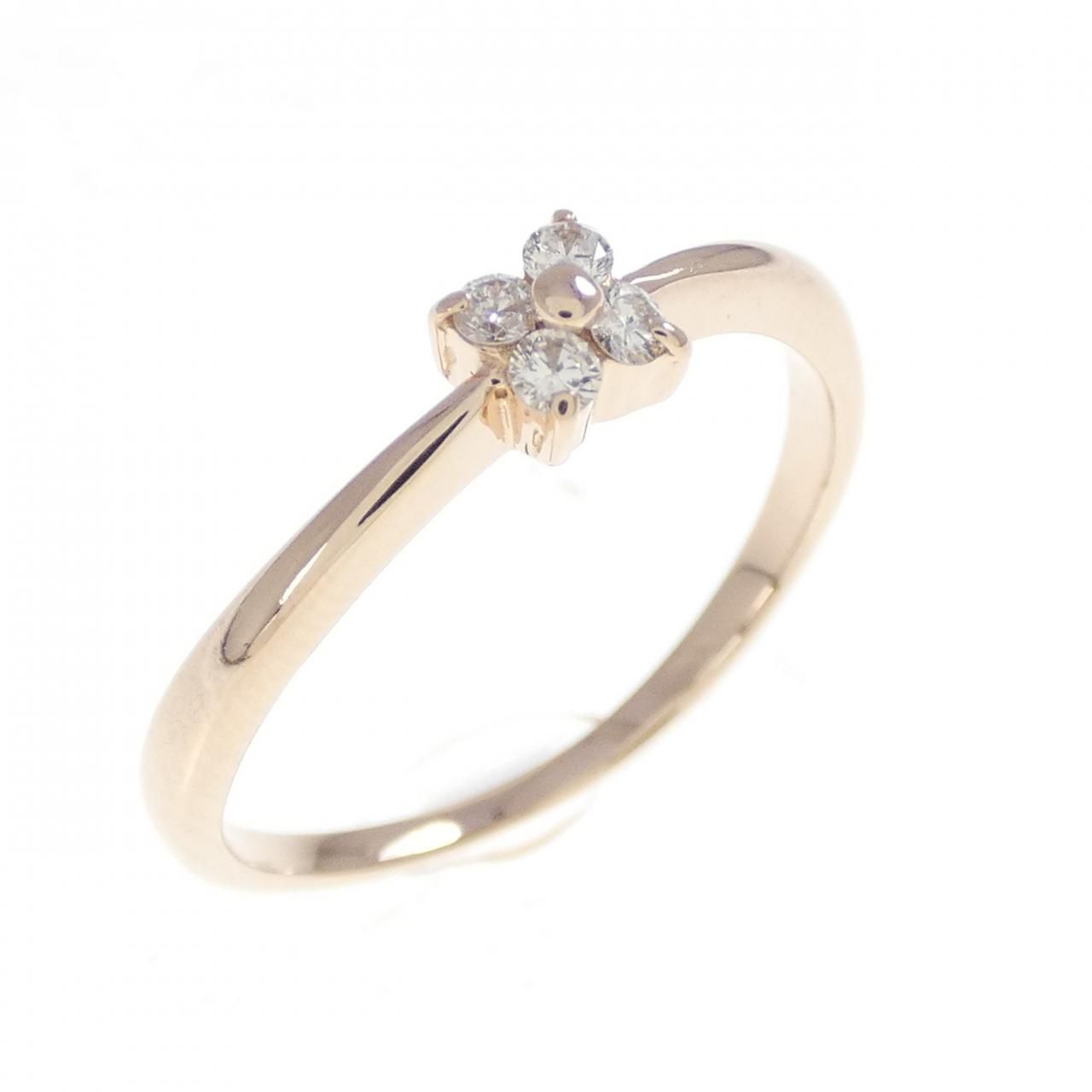 K18PG フラワー ダイヤモンド リング 0.08CT - メルカリ