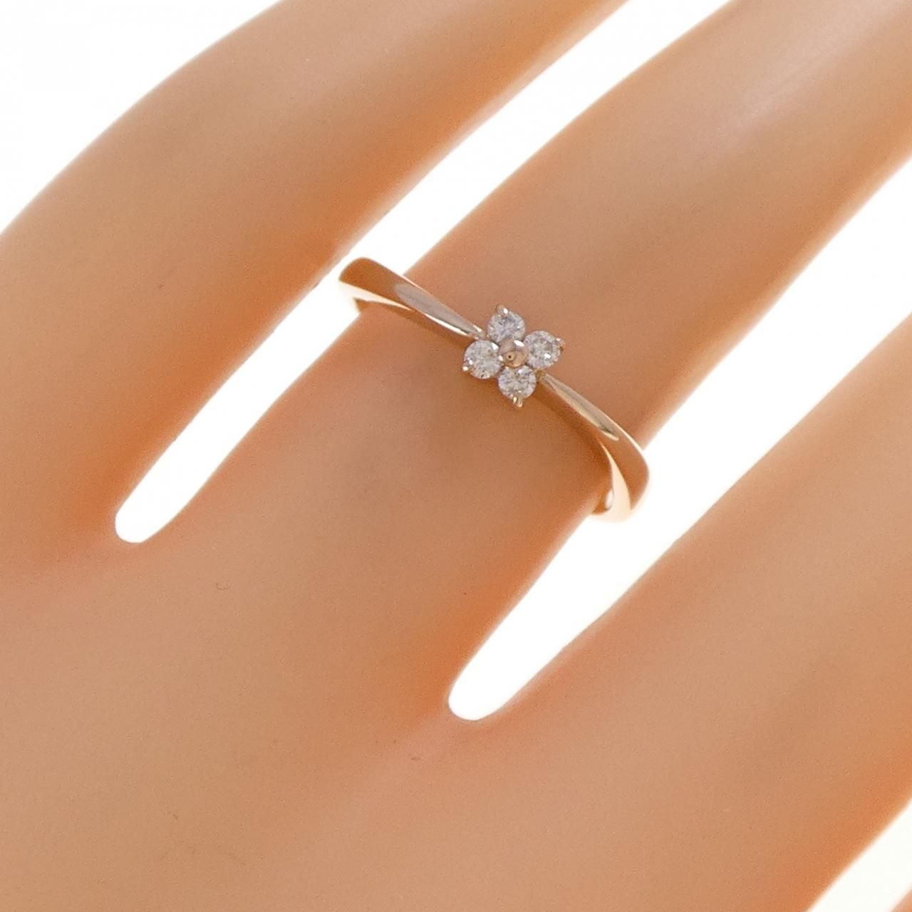 K18PG フラワー ダイヤモンド リング 0.08CT - メルカリ