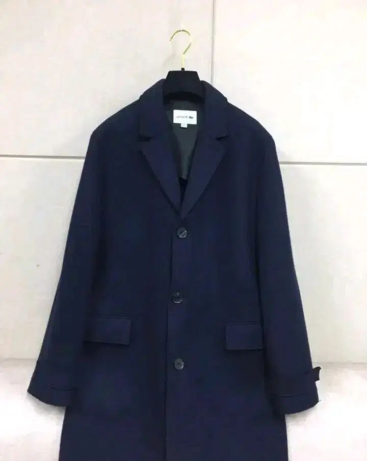 ネイビー ウールロングコート