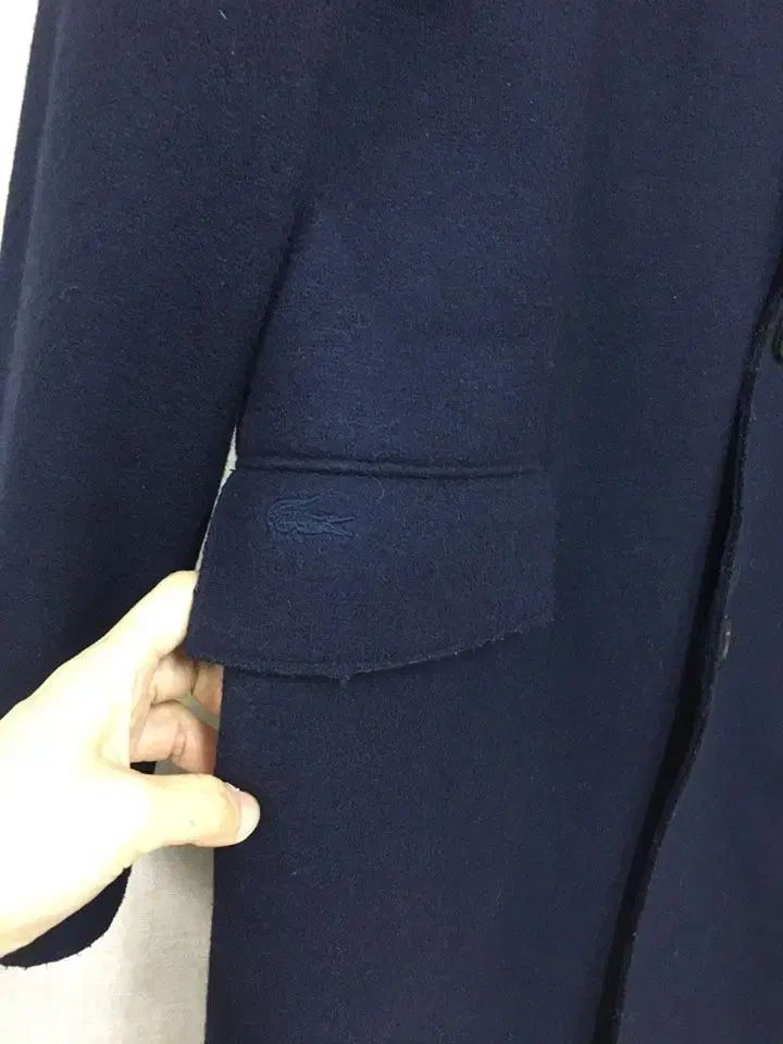 ラコステ メンズコート ネイビー ウールロングコート メンズ105号