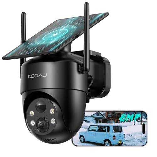 2025 初登場800万超高画素 真ソーラー一体型 COOAU 防犯カメラ 屋外 ソーラー 完全ワイヤレス 監視カメラ 電源不要 配線工事不要 遠距離暗視 夜間カラー撮影 外部5DBIアンテナ 屋外ランキング 人体検知 パンチルト ac596bc3