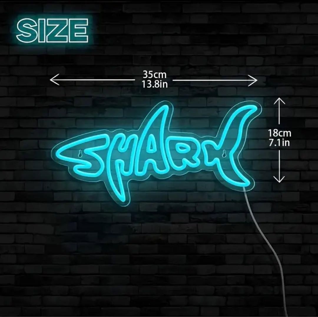 LED 照明 ネオンサイン シャーク ブルーオーシャン LED ライト アクアリウム