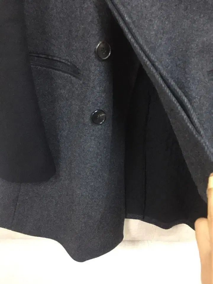  ハンサム システム バイカラー ウールコート キルティング裏地 チャコール|ブラック 105号 ロングコート ジャケット アウター