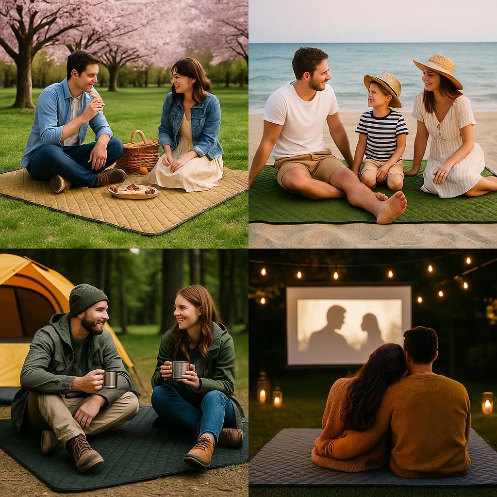  レジャーシート 汚れを気にせず アウトドア 厚手 防水 黒い 収納袋付き 200 145 cm ピクニック キャンプ 使いやすい 4～5人用 大きめサイズ 4 グリーン JFOLKS レジャーシート アウトドア