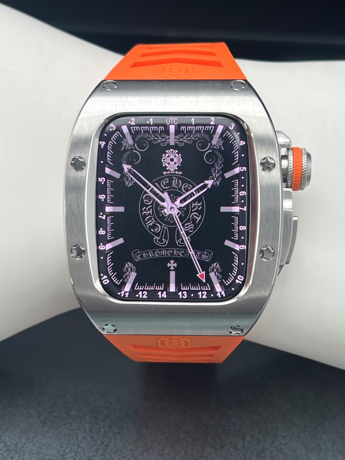 シルバーステンレスケース 45mm 44mm アップルウォッチ applewatch シリーズ453789se