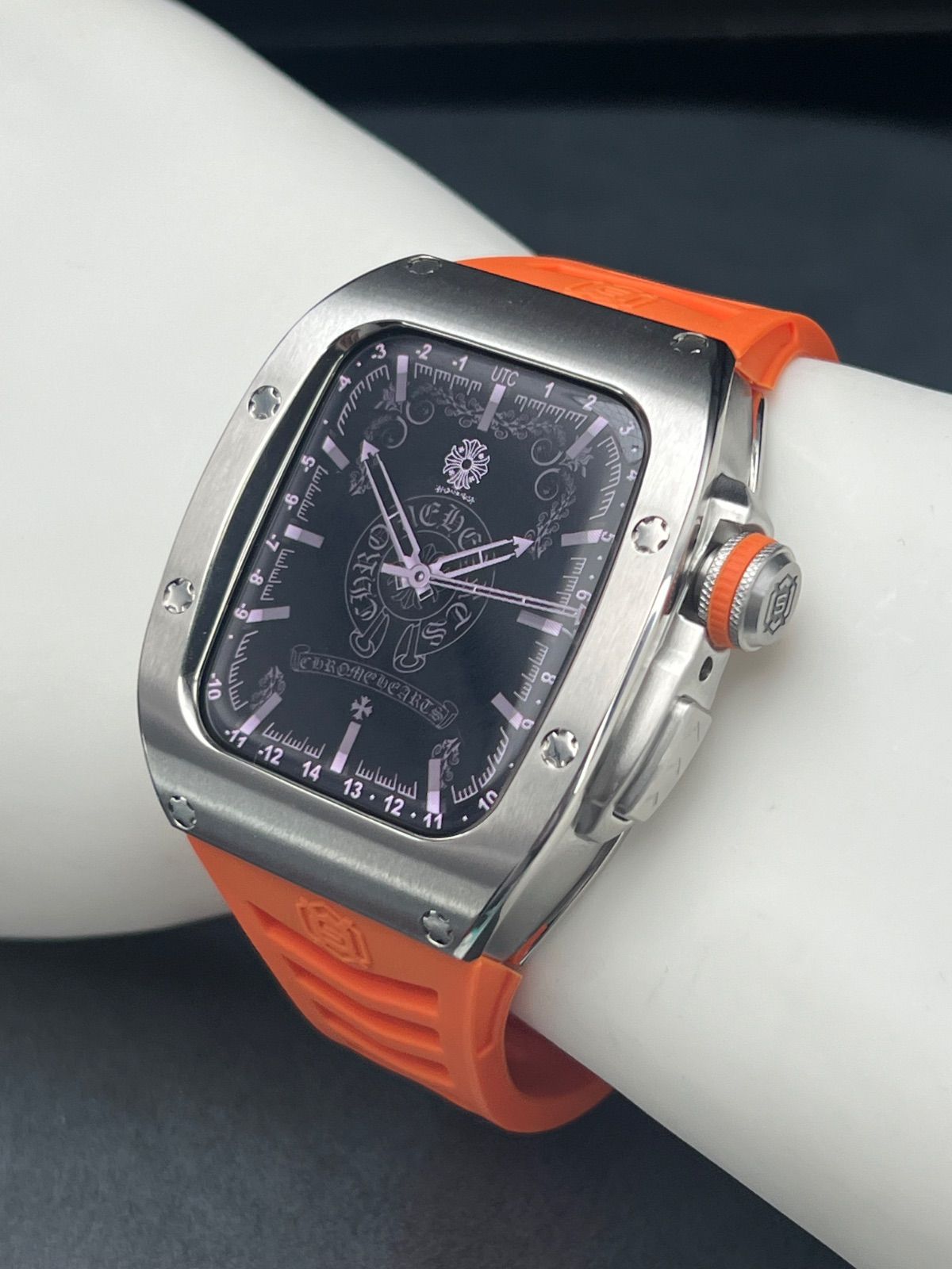 シルバーステンレスケース 45mm 44mm アップルウォッチ applewatch シリーズ453789se