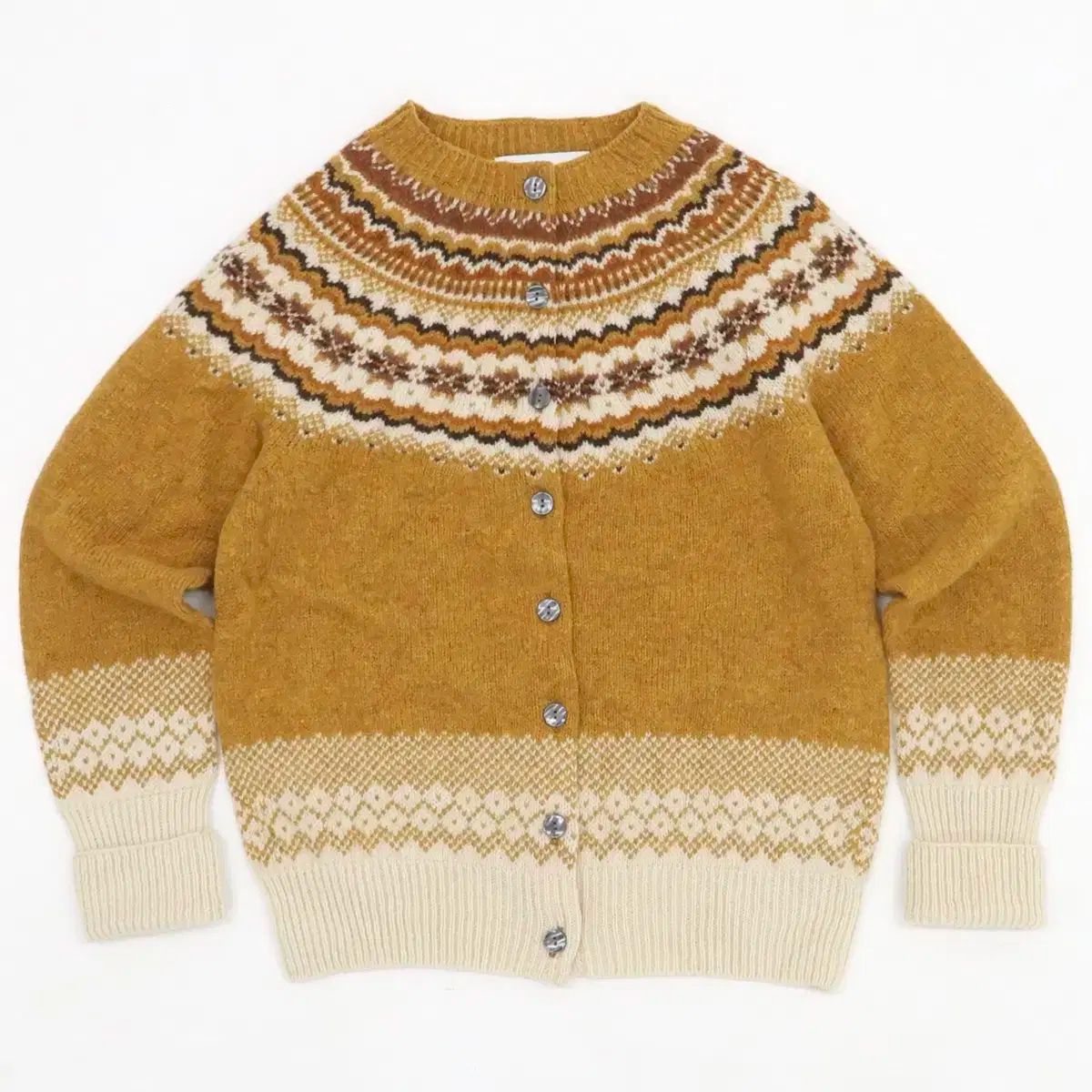  40 ハーレーオブスコットランド フェアアイル ノートディック カーディガン 長袖 カーディガン ボレロ アンサンブル