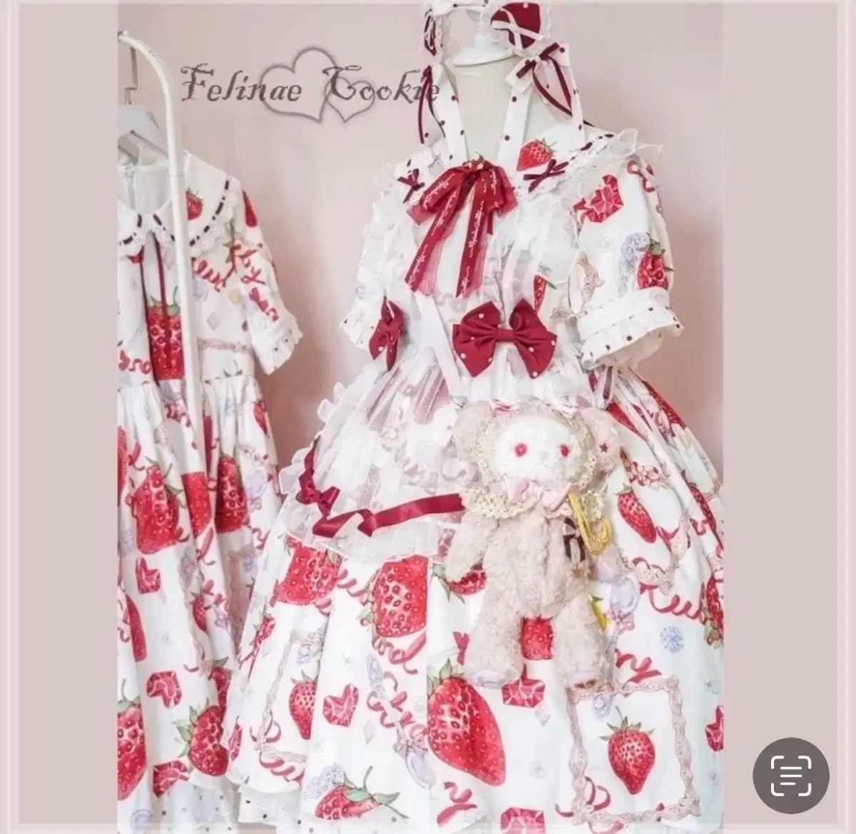 中ブ Felinae Cookie イチゴ ロリータ OP セット