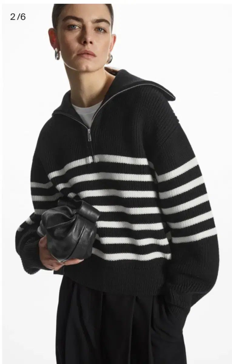 COS ニッティド ハーフジップアップセーター