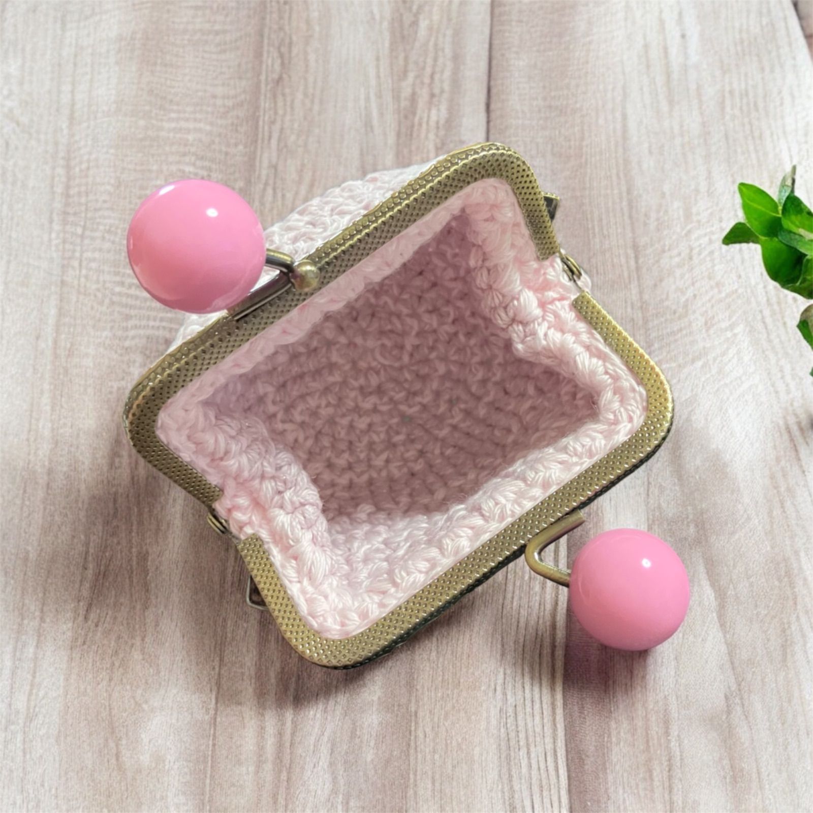 がま口ポーチ かぎ針編み